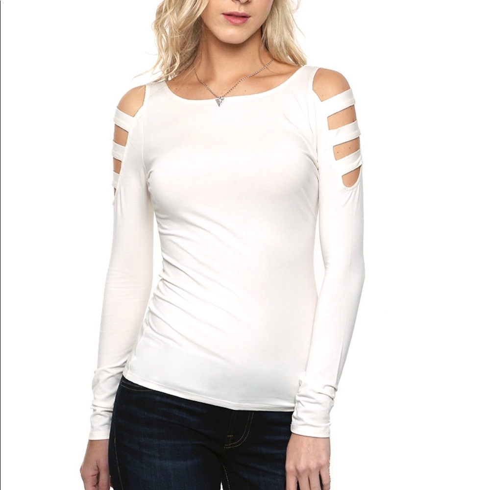 GUESS Long Sleeve Yoshi Caged Top - Picture 2 of 4